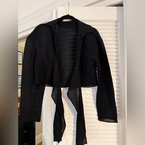 Zara Black Tie-Front Top | Size: S